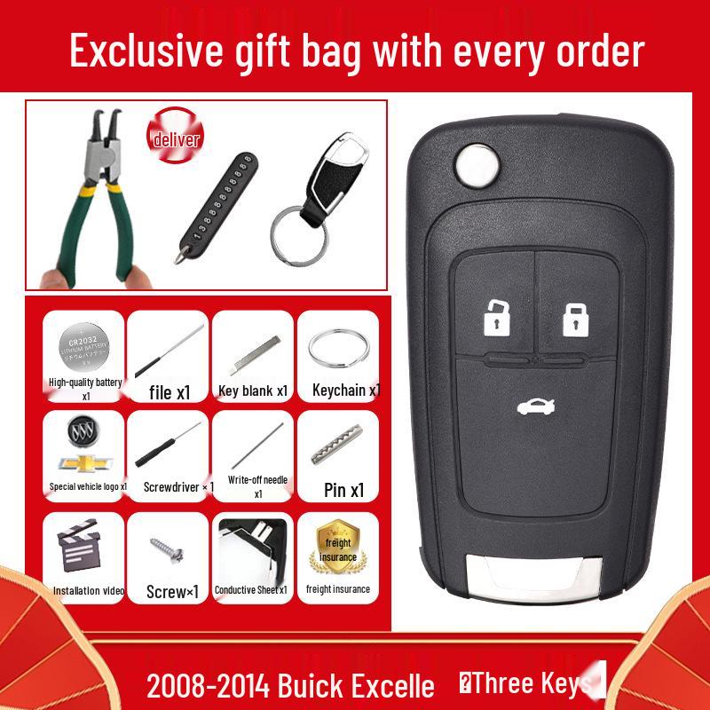Buick Excelle GT Regal & Chevrolet Cruze Car Remote Key Shell Replacement.