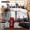 UK London Style King Queen Duvet Cover British Elements Bedding Set For Teens Adults London Bridge Big Ben Polyester Quilt Cover