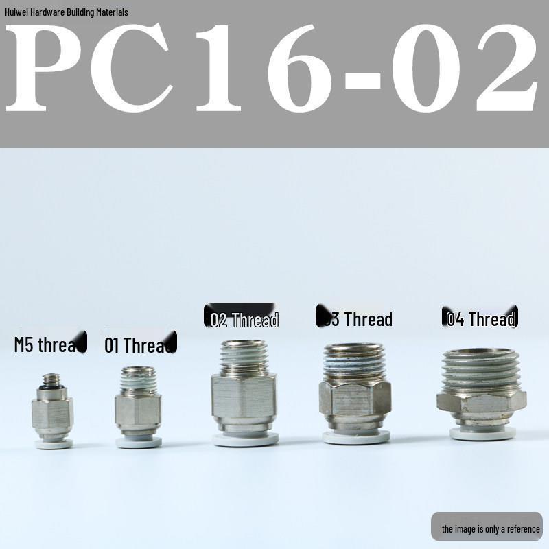 Pneumatic Push-to-Connect Air Hose Fitting - Quick Connectors PC6, PC8, PC12 (M5 Thread)