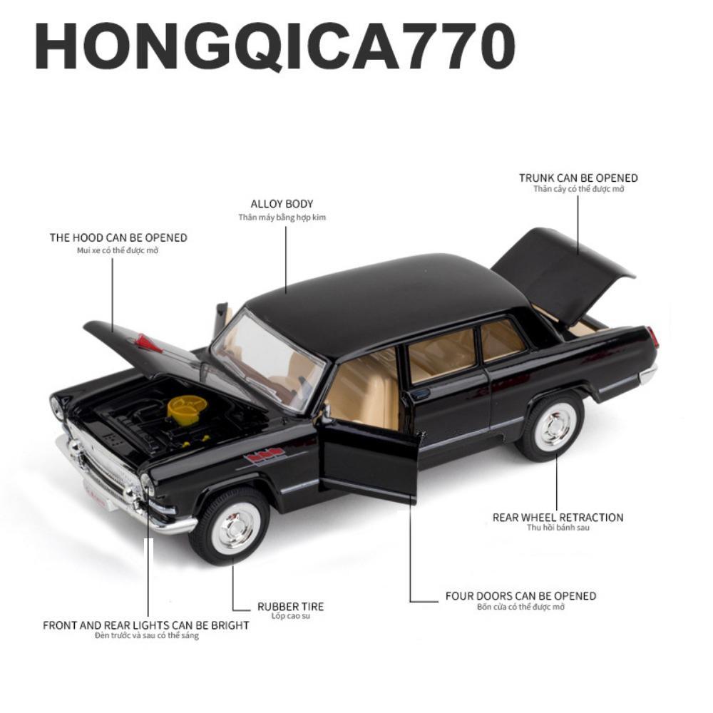 1/32 HongQI CA770 Alloy Metal Diecast Cars Model Toy Car Vehicles with Pull Back Sound and Light for Toys for Children Boy Gifts