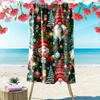 Christmas Gnomes Print Beach Towel, Large Soft Quick Dry Towel for Beach Camping Swimming
