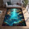 Underwater Ocean Koi Fish Area Rug Non-Slip Washable Soft Floor Mat Tropical Coral Sea Carpet for Living Room Bedroom