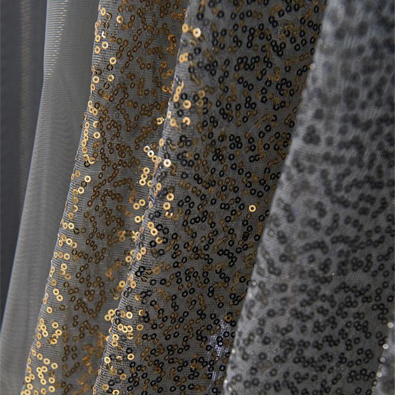 Amerikaans Licht Verloop Pailletten Tule Gordijn Voor Woonkamer Slaapkamer Romantische Bruiloft Huisdecoratie Doorzichtig Gordijn Op Maat #4 W180cm x H240cm&Rod Pocket Process