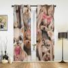 Cute Dogs Pets Pattern Window Curtains For Living Room Luxury Bedroom Decor Drapes Kitchen Window Treatments Curtains