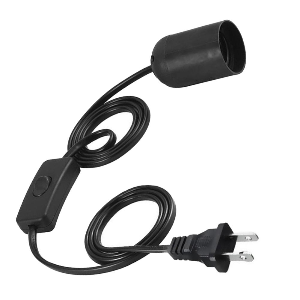 Plastic Black E27 Ceramic Heating Strip Independent Switch Lamp Holder for Reptile Tortoise