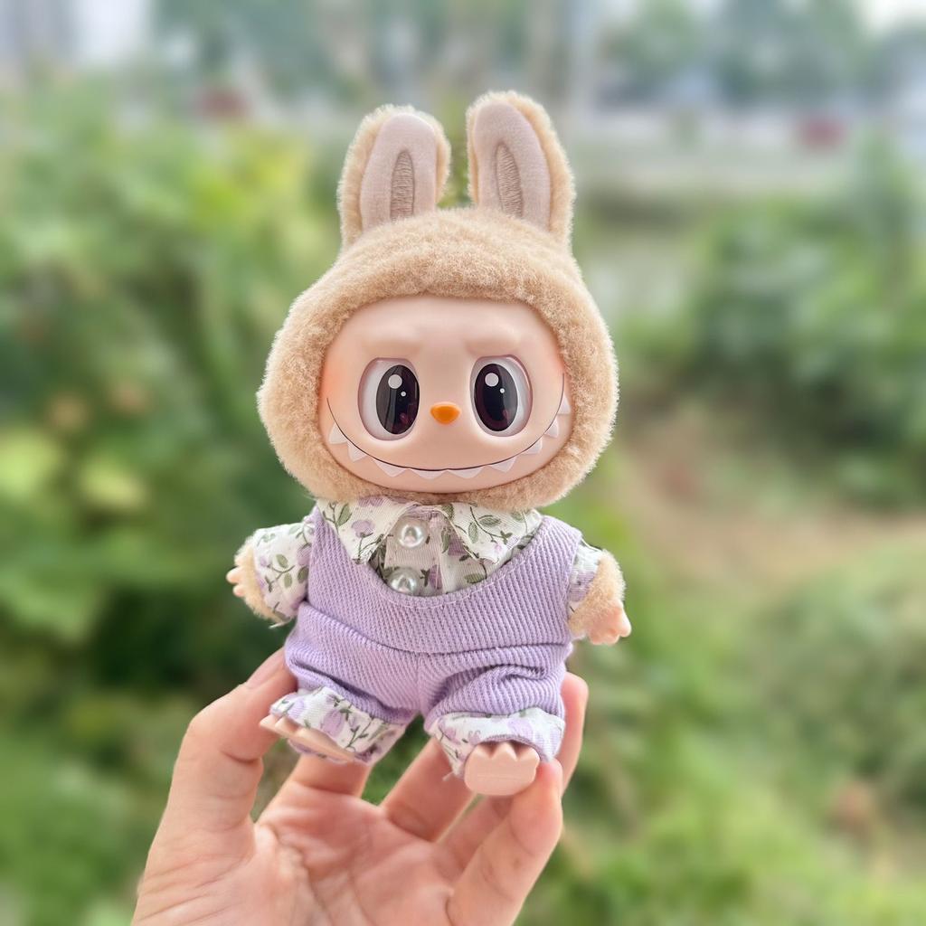 Only Clothes Second Generation Blind Box Labubu Vinyl Pendant Labubu Sitting Party Series Baby Clothes Checkered Headband Skirt