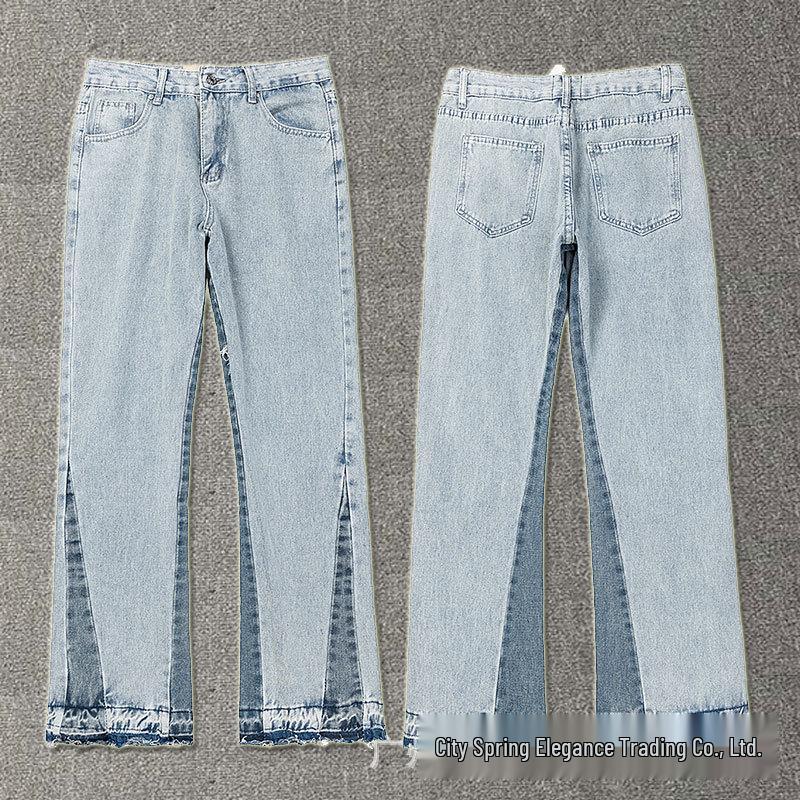 GALLERY DEPT Jeans Acampanados Retro Unisex Patchwork Desgastados con Lavado Salpicado