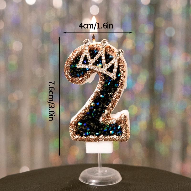 Birthday Number 0-9 Candles Crown Number Candles Happy Birthday Cake Decorated Baby Shower Insert Decor Festival Supplies