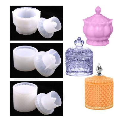 Storage Case with Lid Epoxy Resin Jar Silicone Mold DIY Jewelry Box Mould