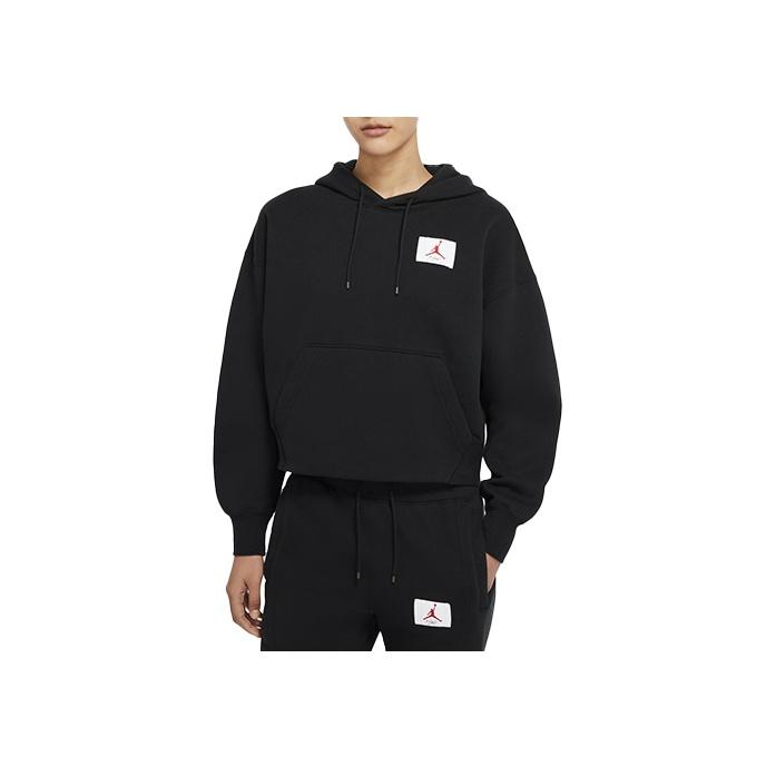 Jordan Flight Fleece Hoodie Pullover Women Tops Black CV7738-010