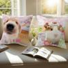 Cute Dreamy Pink Blue Puppy Animals Pillow Cushion Cover Pillowcase Living Room Sofa Home Decor Customized