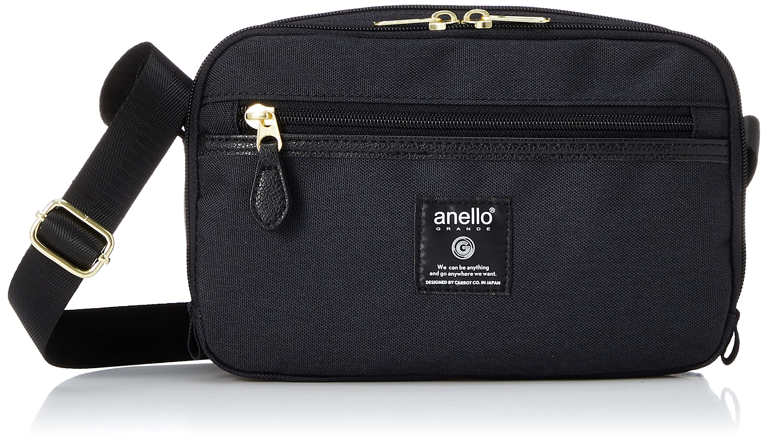 

Anello Grande GHM0512 Shoulder Bag, Water-Repellent/Lightweight, for Adult Travel, Black