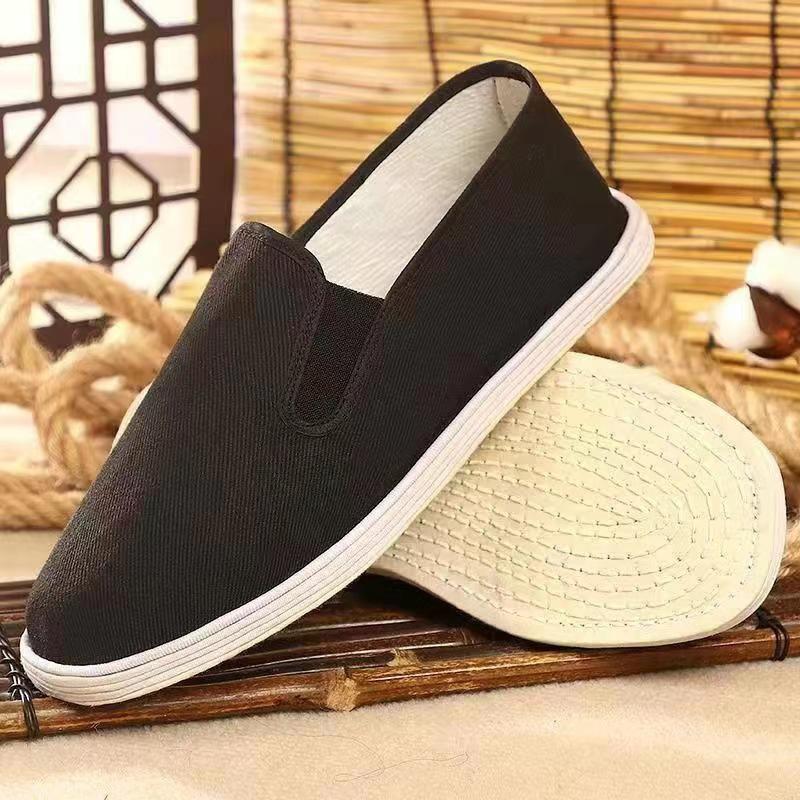 Old Beijing cloth shoes handmade pure cloth sole cloth shoes thickened soft sole lasagna home shoes casual shoes one pedal men's shoes