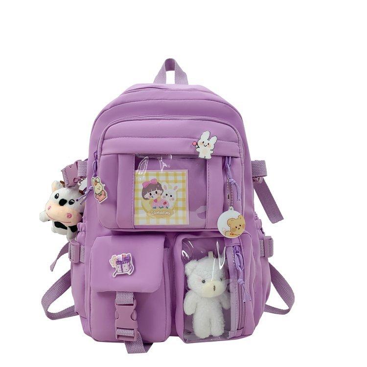 Cute Cartoon Girl Backpack, Girls' High-end Schoolbag, Instagram High Appearance Level Backpack, Lightweight Student Schoolbag
