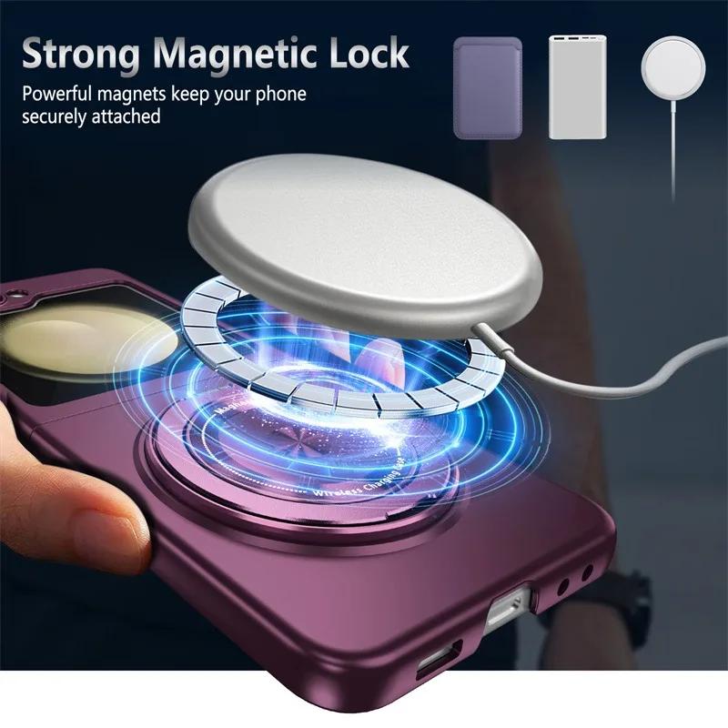 360° Magnetický prstenový stojánek Pouzdro na telefon pro Samsung Galaxy Z Flip 6 5 4 3 Flip5 Flip4 Flip6 Držák Ochranný kryt z tvrdé skořepiny