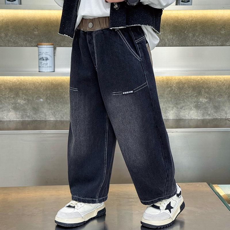 

Осень 2025 Джинсы для мальчиков свободного прямого кроя - Модный, стильный вид 130 cm