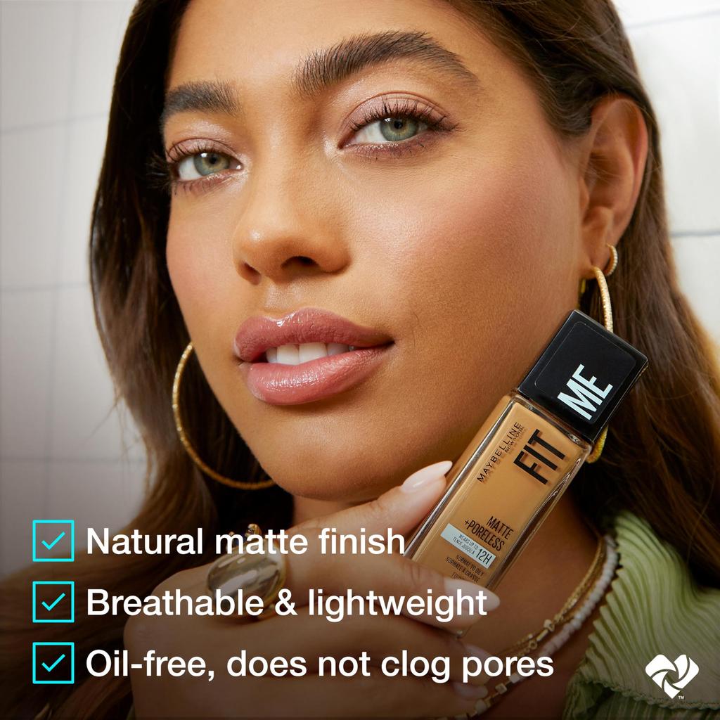 Maybelline Fit Me Matte and Poreless Liquid Foundation Latte 1 Fl Oz