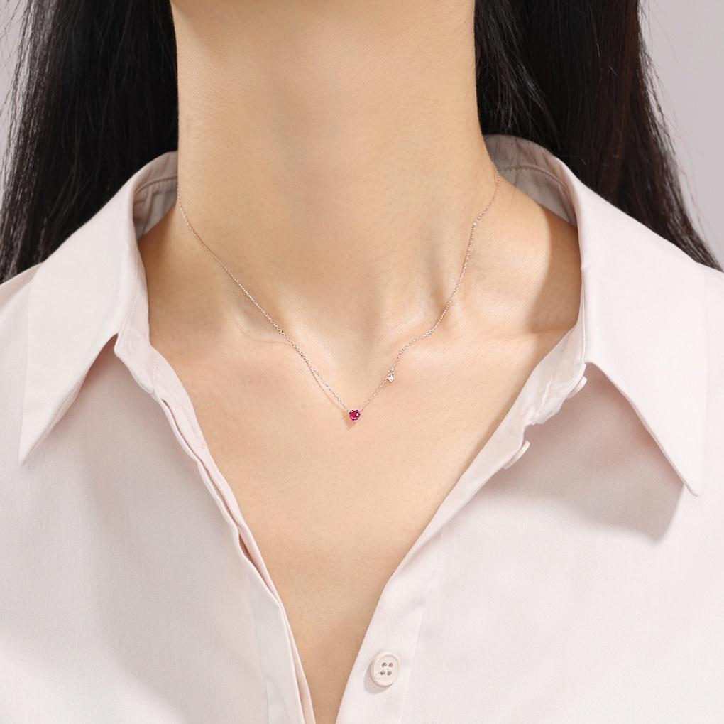 LLOYD Heart Birthstone Gold Necklace LNT17047T