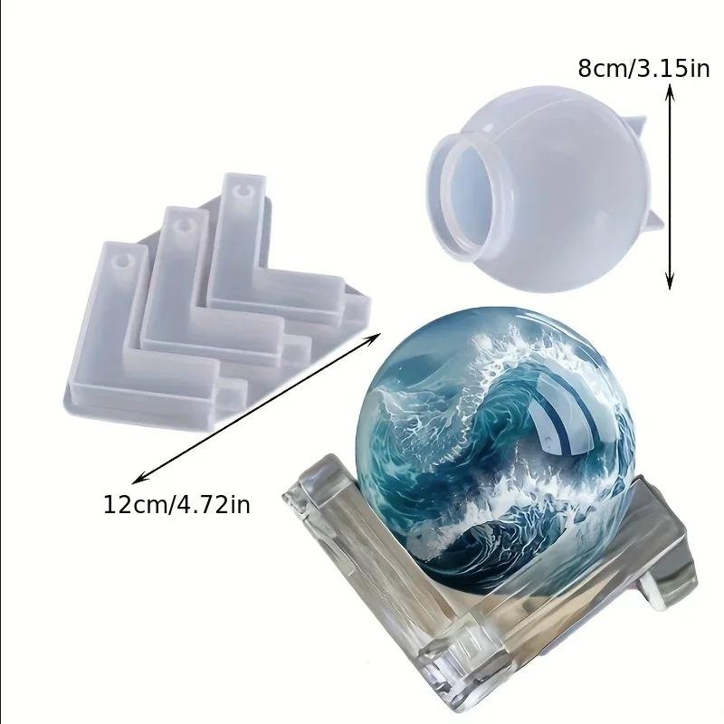 Top Quality Crystal Ball Mold for DIY Round Ball Night Light Silicone Epoxy Resin Holder Bottle Mold Kit,DIY Soap, Home Decor S