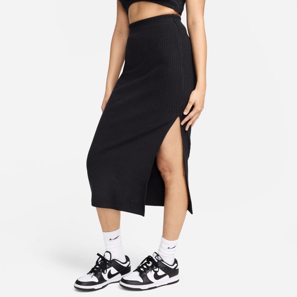 Юбка женская Nike Chll Knt Rib Fq1637 010Черный Черный XS