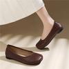 Shallow single shoes women's spring and summer one-pedal mother shoes new leather Mary Jane round head small leather shoes Doudou shoes