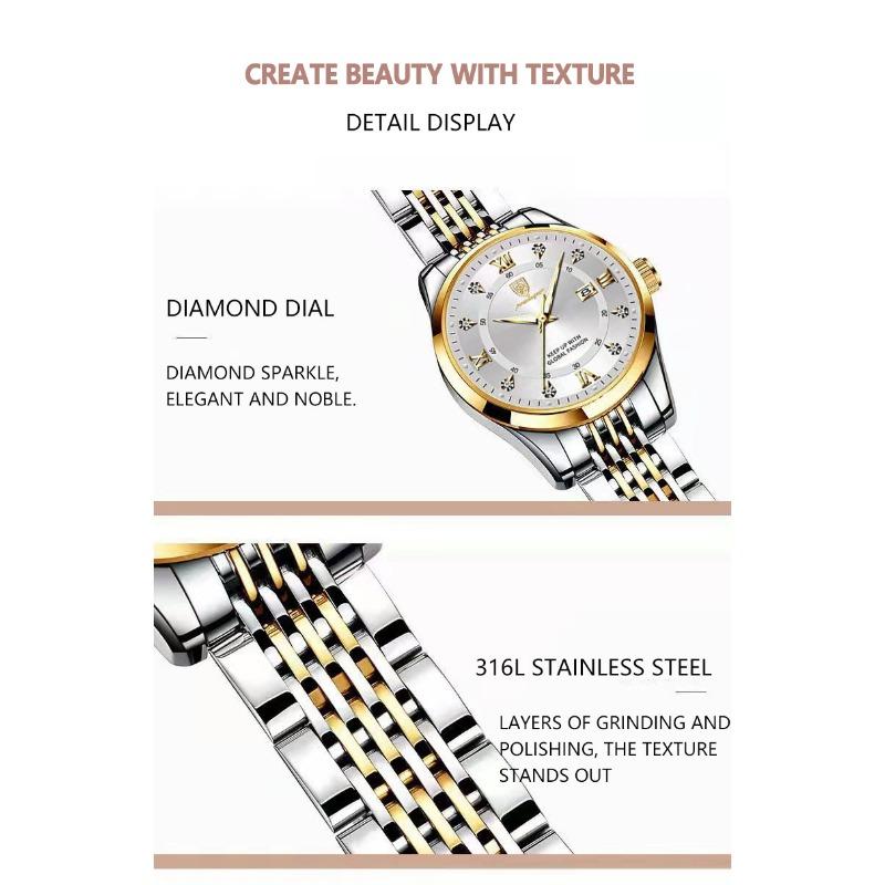 POEDAGAR Original Woman Watch Waterproof Stainless Steel Luminous Date Fashion Ladies Wristwatch Business Quartz Watches