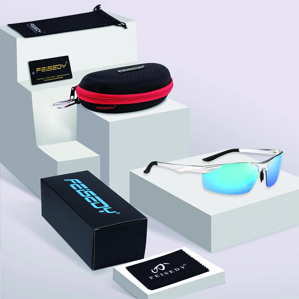 Photochromic Sunglasses for UV Sports Polarized for Lightweight UV Comfortable B1221 [FEISEDY] Men, Protection, Sunglasses, Glasses, Driving, Golf,