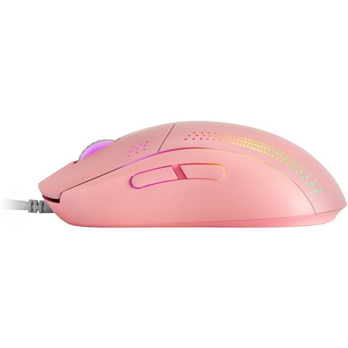Souris Ambidextre - Mars Gaming - MMPRO Rose - Ultra-Légère 70g - RGB Chroma - 32K DPI
