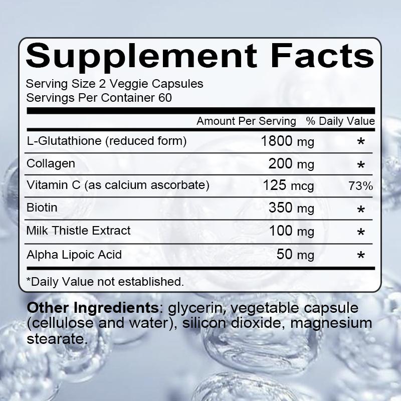 Biotin Kollagen Nahrungsergänzungsmittel, Mit L-Glutathion, 120 Weichkapseln Pro Flasche