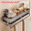 Modern Minimalist Suction Cup Bathroom Shelf With Hooks For Home Organization