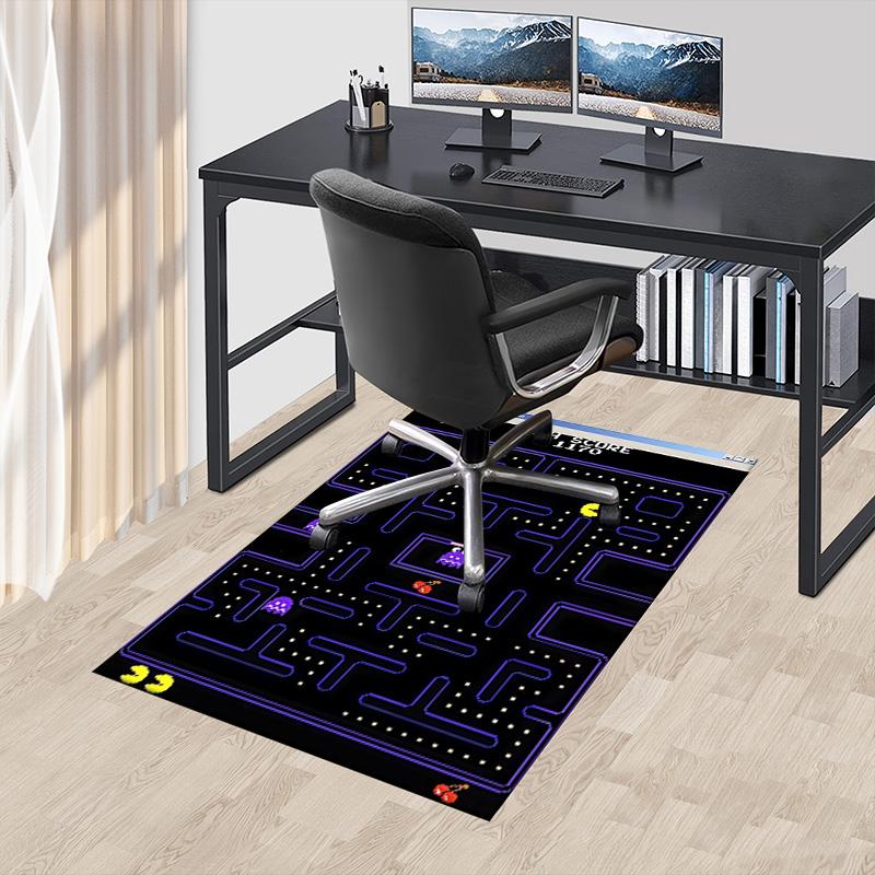 1pc Pacman Classic Gameplay Carpet for Playroom Bedroom Living Room Sofa Home Decor,kids Game Area Rug Non-slip Floor Mat Y730146