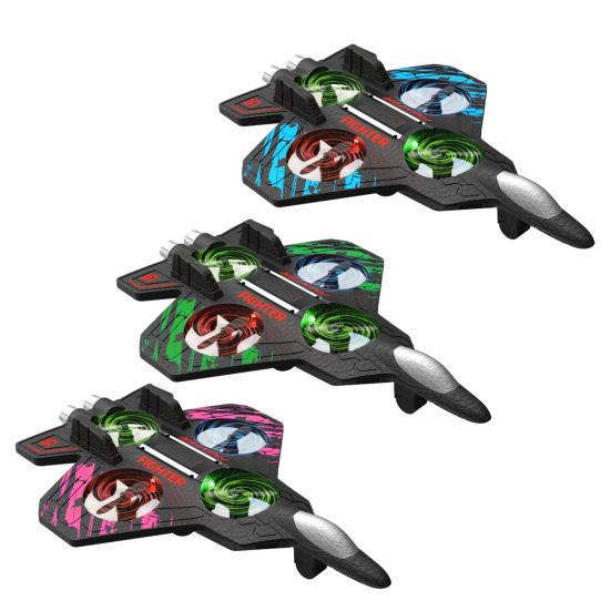 Remote Control Airplane Toy 360 Degrees Stunt Spin LED Lights Drop-Resistant Remote Control Fighter Jet Kids Adults Beginner RC Aircraft Model Toy