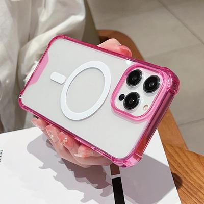 Luxuriöses magnetisches kabelloses Laden für Magsafe-Hülle für iPhone 11 12 13 14 15 16 Pro Max Plus Transparent stoßfeste Bumper-Abdeckung