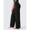 High Waisted Straight Leg Pull-On Pants with Elastic Waist and Pockets