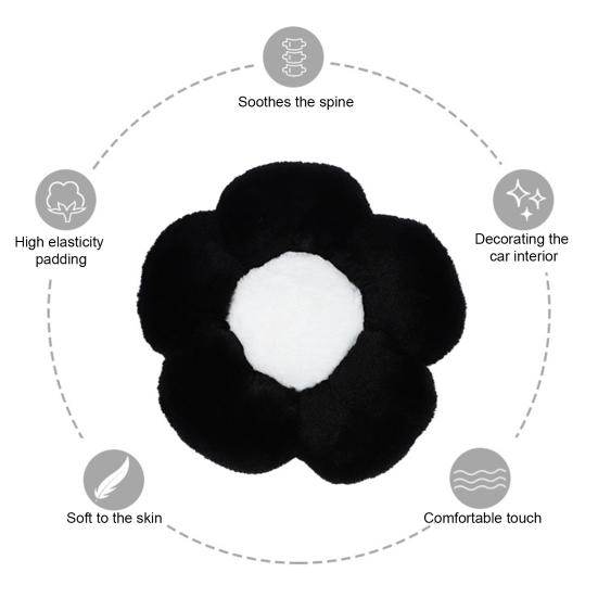 Car Headrest Pillow Soft And Stylish Black White Flower Neck Support Cushion for Comfortable Travel