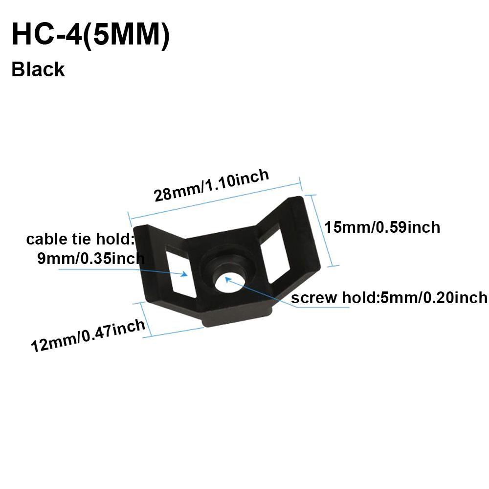 Saddle Cable ties base mount holder Wire Fixing Clamp Screw Holes mounter HC-0~ HC-7,HC-1S~HC~2S, Cable and Wire management cable organizer