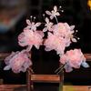 Pearl Ancient Hair Clip Tassel Hanfu Headwear Elegant Silk Flower Hairpin  Children