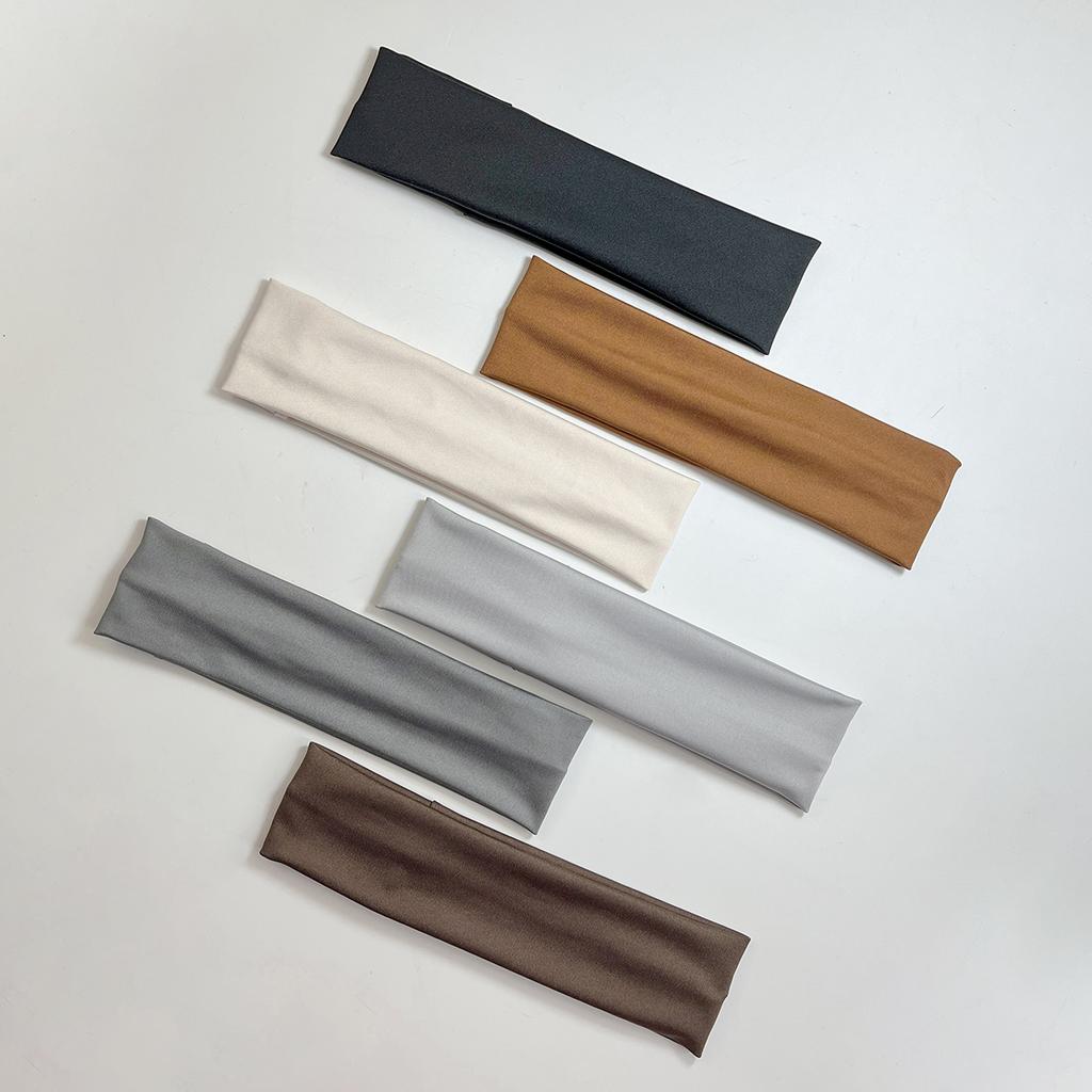 6pcs Fashion Sports Headbands For Women Fitness Running Yoga Solid Color Elastic Hairbands Stretch Makeup Hair Accessories