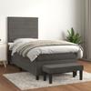 3137882 vidaXL Bed Base and Mattress Dark Grey 90x200 Cm Velvet