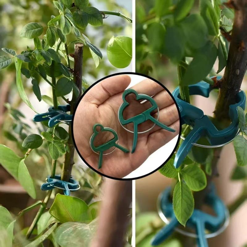 10PCS Gardening Plant Gardening Clip Tomato Flower Garden Plastic Fixed Clip Green Garden Clip