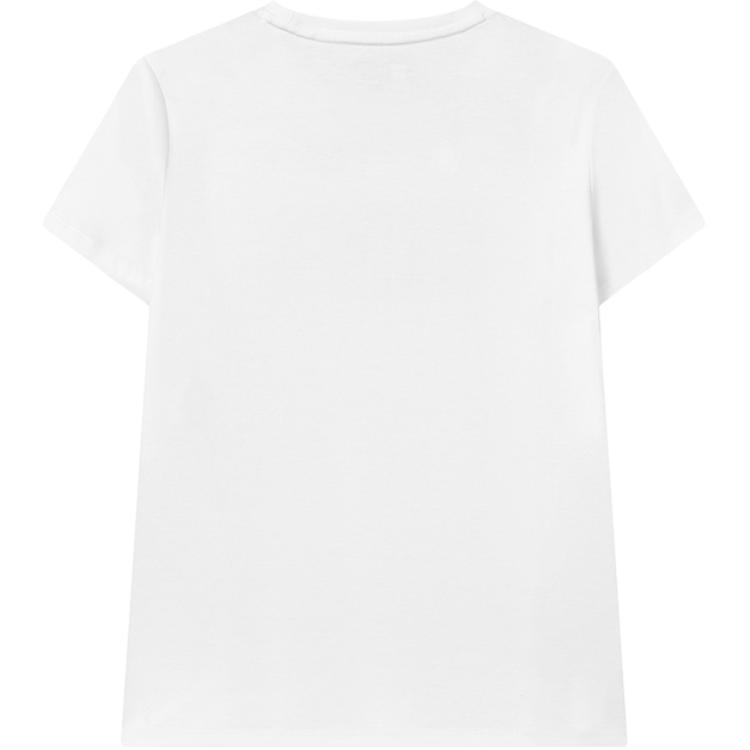 FILA Logo Print Solid Color Round Neck Short Sleeve T-Shirt Women Tops White F51W222101FWT