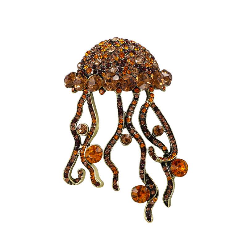 

Medieval vintage brooch retro fashion elegant personality oversized jellyfish brooch marine life accessories pin