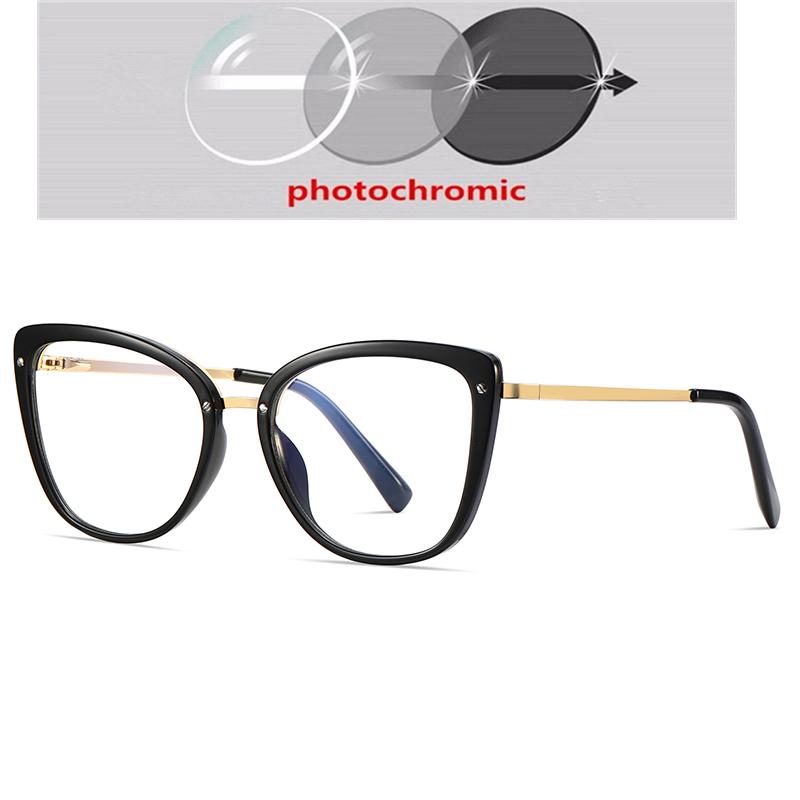 Transparent Blue Frame Cat Eye Myopia Glasses Women Anti Blue Rays Student Prescription Spectacles Diopter 0 -0.5 -0.75 To -6.0