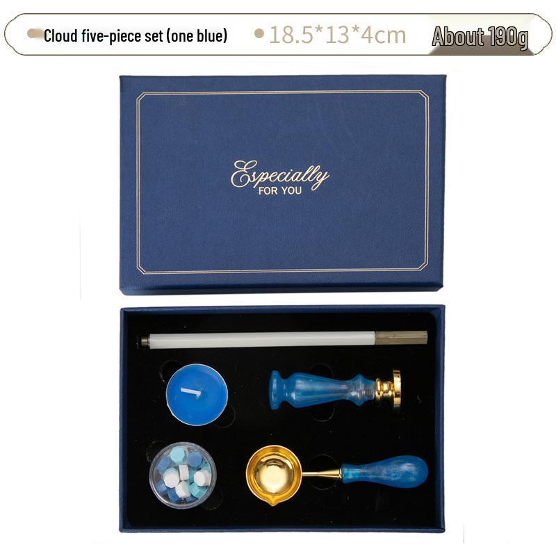 Creative Retro Wax Sealing Stamp Set - Includes Stamp, Wax Granules, and Fire Paint for Envelopes & Gifts.