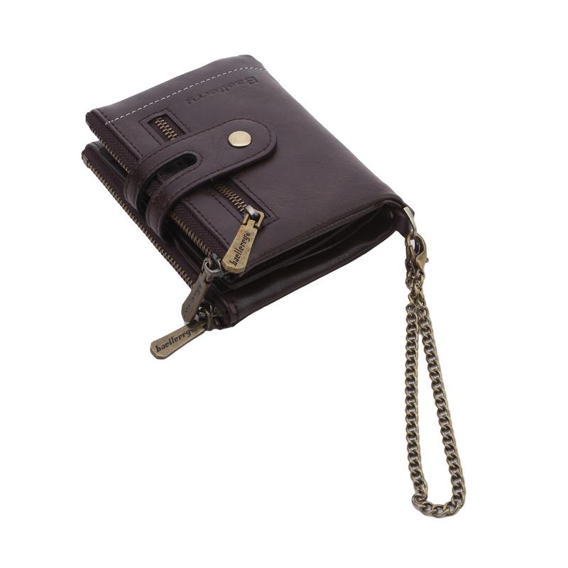 Classic Short PU Leather Wallet Cash And Card Storage Purse With Chain For Men Women Daily Use And Gifting