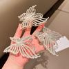 Exquisite Rhinestone Butterfly Hair Claw Clips for Women Elegant Pearl Hair Crab Barrette Headwear WOMAN HAIR CLIP Ponytail Clip