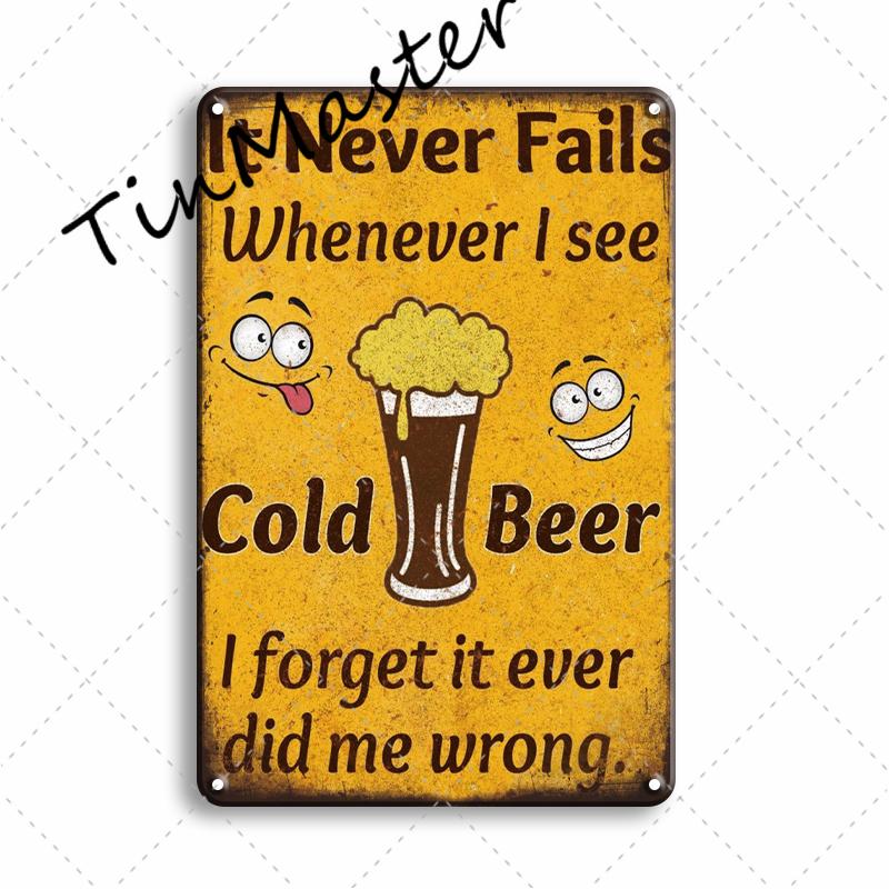 Popular Beer Metal Poster Sign Vintage Pub Bar Signs Plaque Metal Sign Home Wall Decor Restaurant Kitchen Room Decoration
