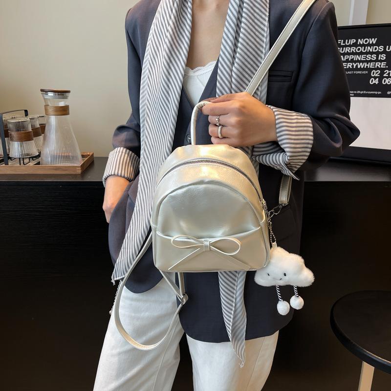 

New casual fashion pendant bow backpack shoulder small backpack