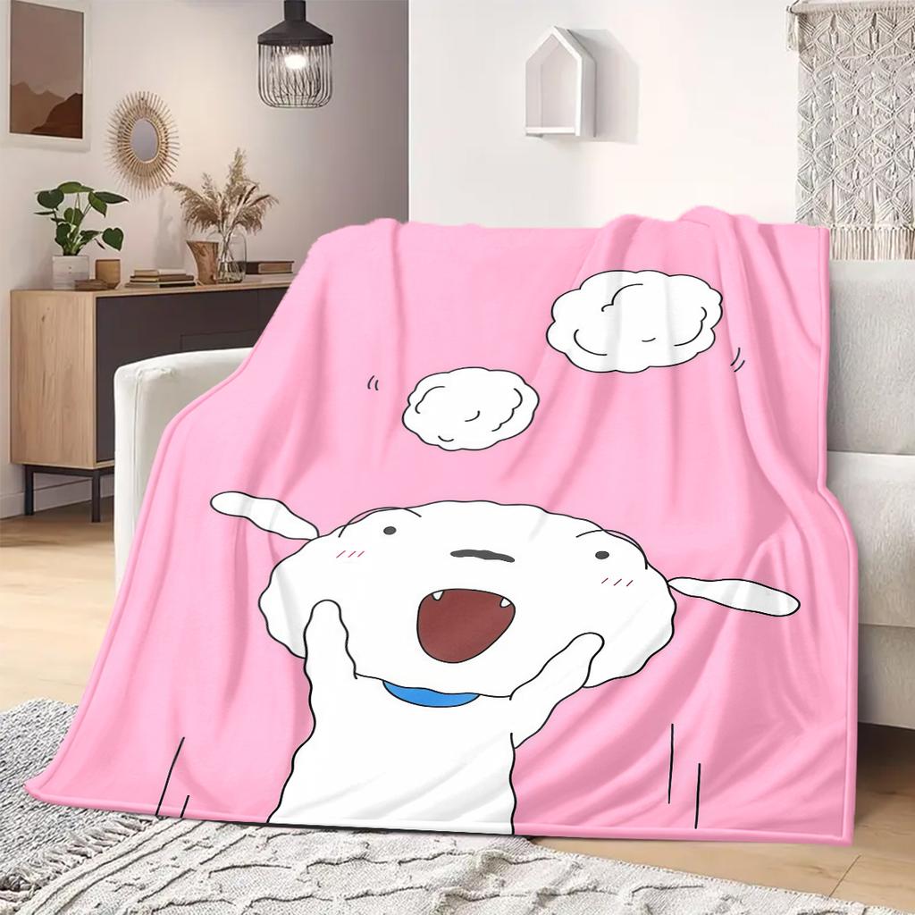 Shinchan Anime Print Blanket Warm Comfortable Flannel Blanket Suitable for Bedrooms, Sofas, Beds, Chairs, Picnics, Travel