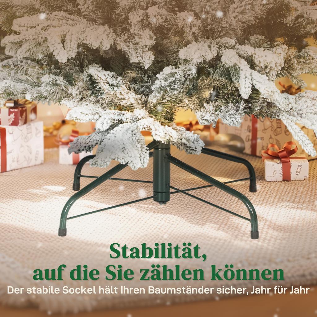 Artificial Christmas Tree, 180cm Christmas Tree with Snow, 1815 Branches, Foldable Metal Stand